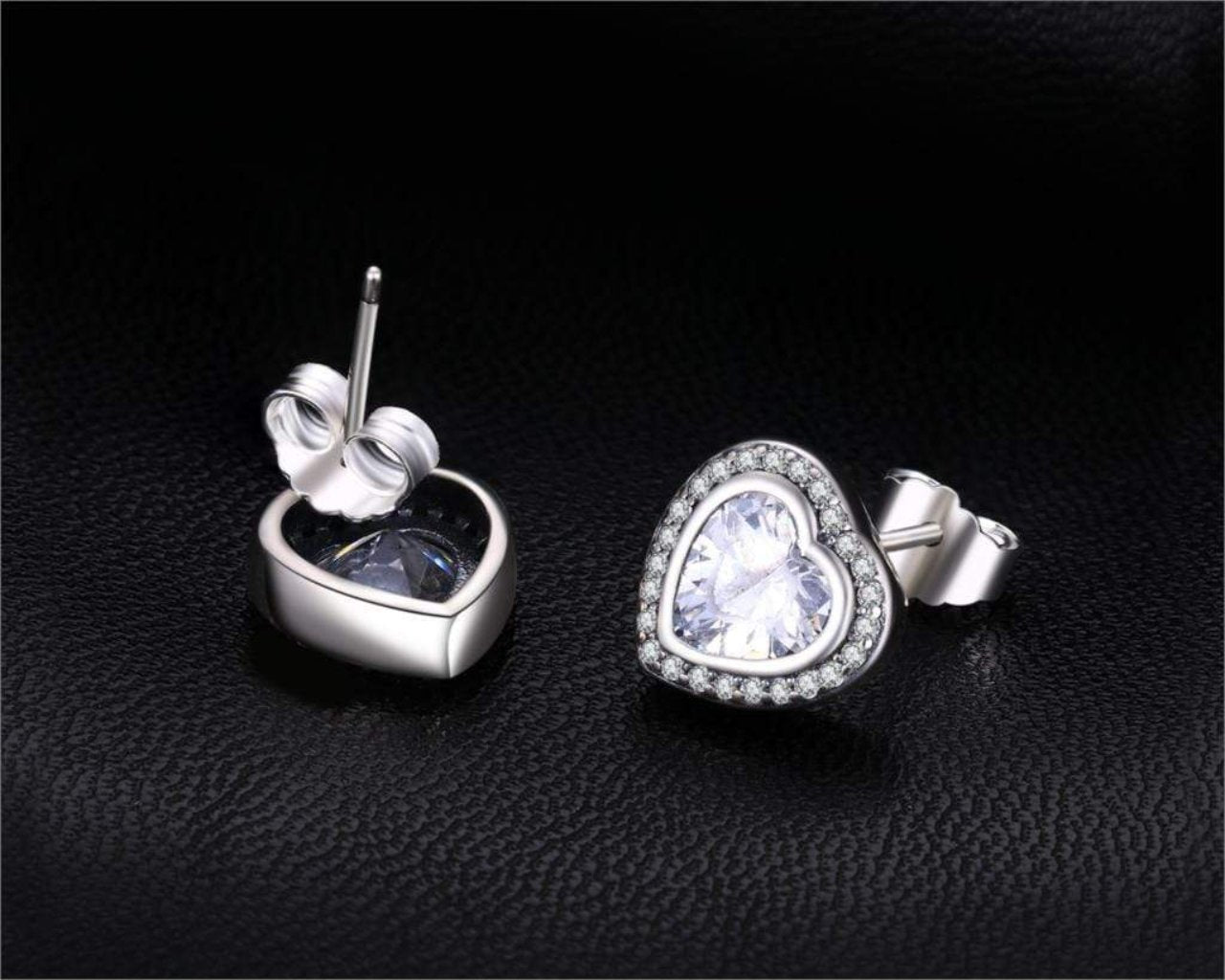Celestia - Heart Earrings with Silver Zirconia for Women