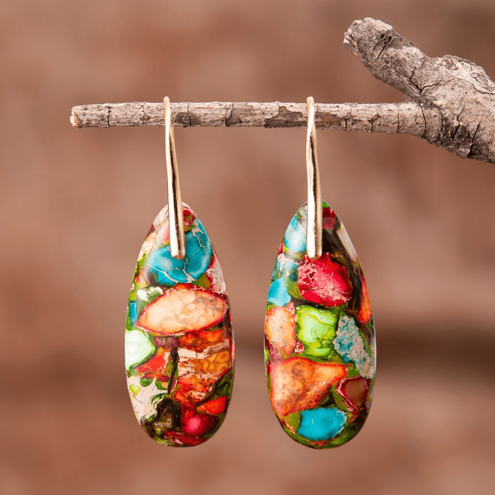 Levana - Jasper Drop Earrings for Women