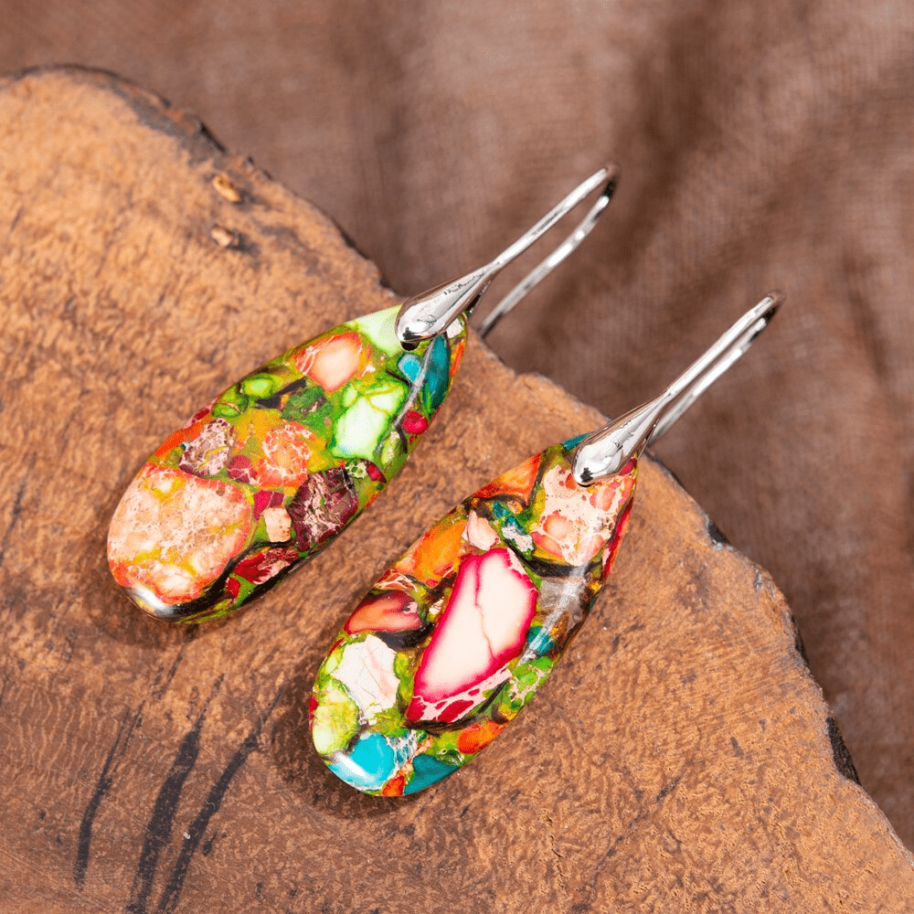 Levana - Jasper Drop Earrings for Women