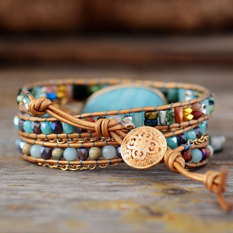 Amazonite - Natural Stone Wrap Bracelet