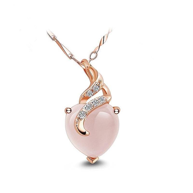 Calista - Opal Heart Pendant Necklace