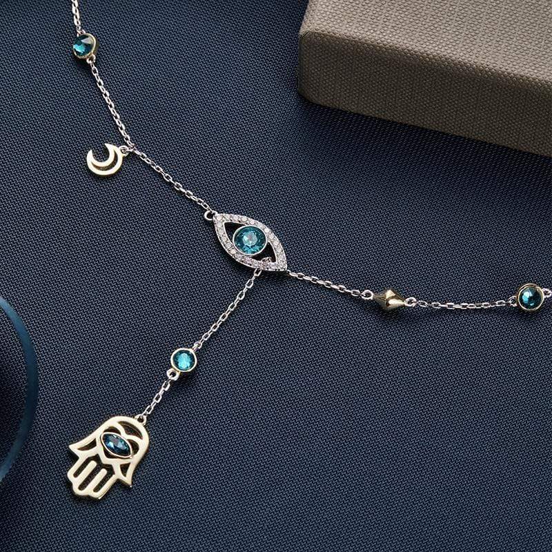 CrystalHamsa - Silver Hamsa Pendant Necklace
