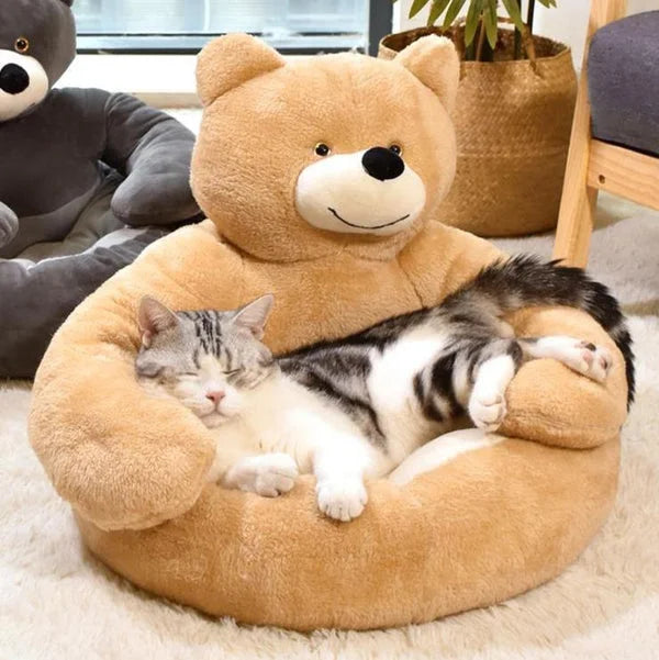 Samiya - Plush Calming Cat Bed for Cozy Sleep