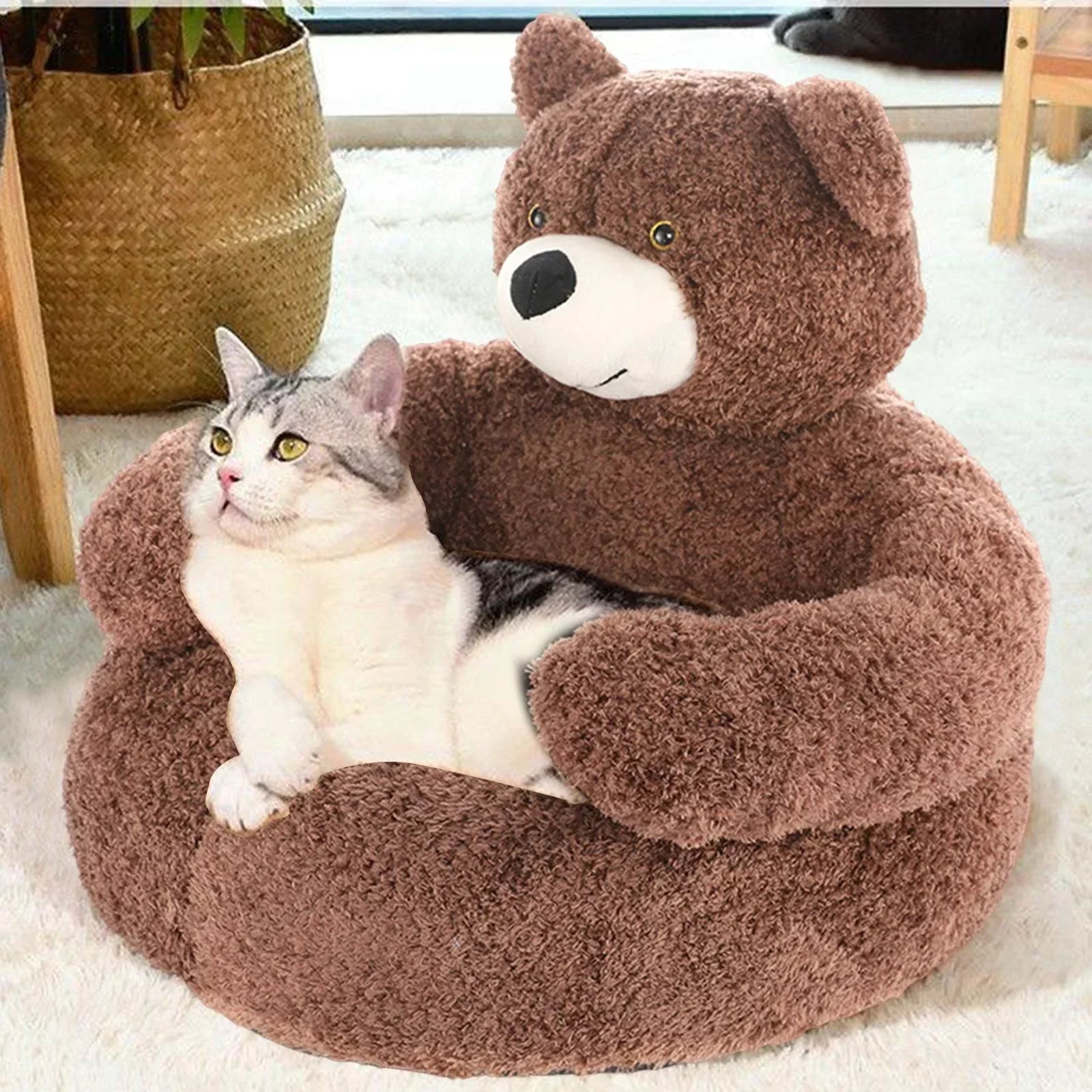 Samiya - Plush Calming Cat Bed for Cozy Sleep