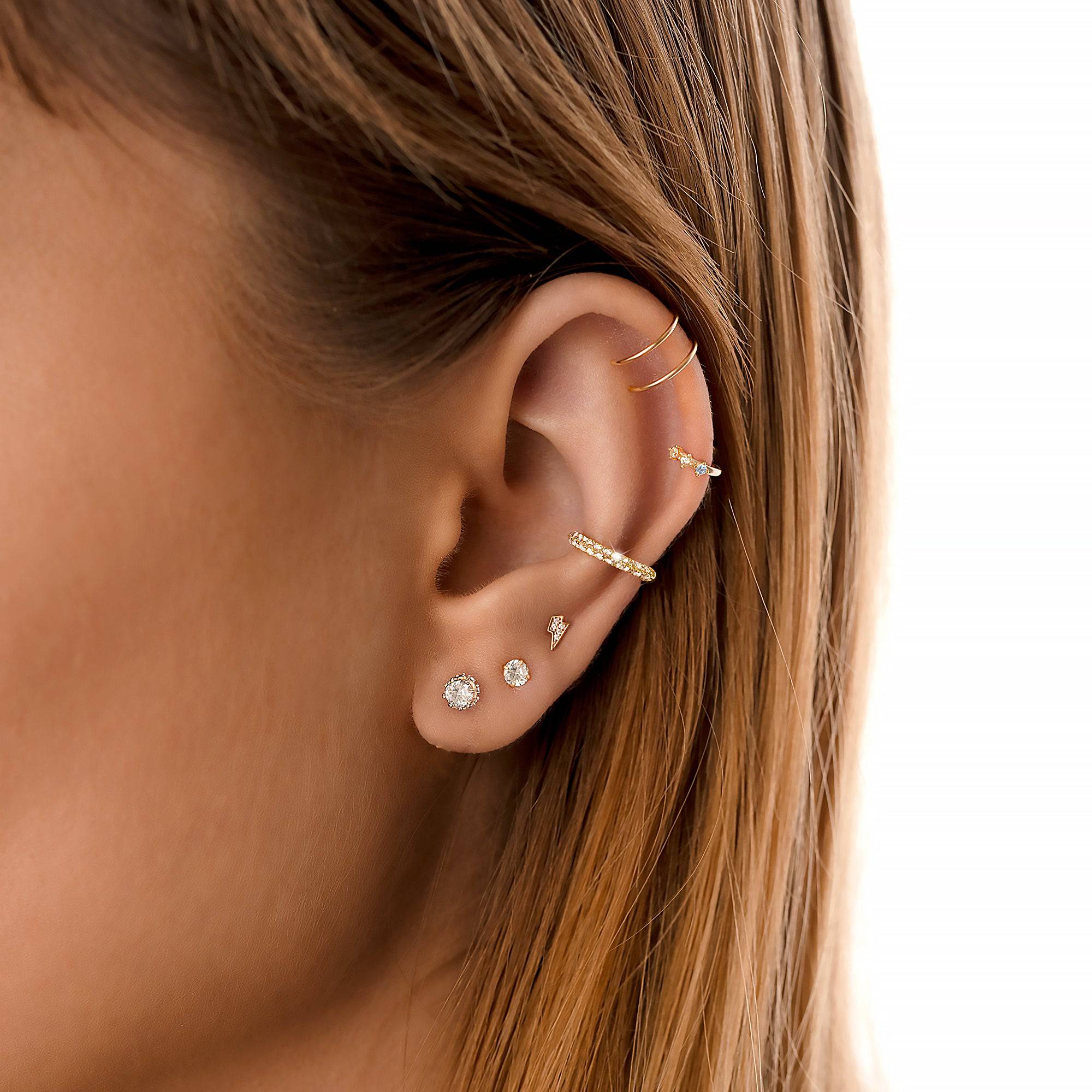 Elina - Crown Zirconia Stud Earrings for Women