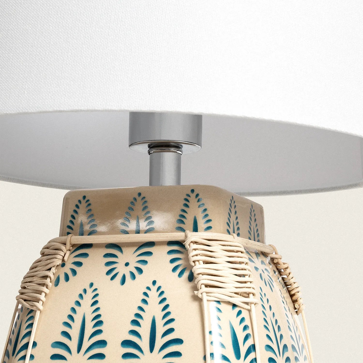 Luxora Lamp - Ceramic Fabric-Shade Table Light