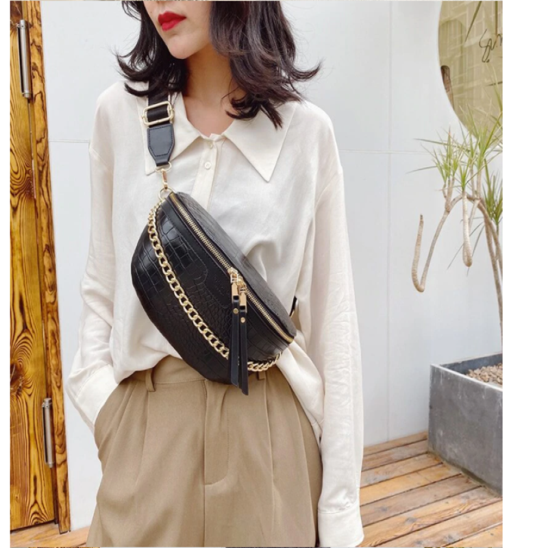SheilaBag - Trendy Crocodile Print Shoulder Bag