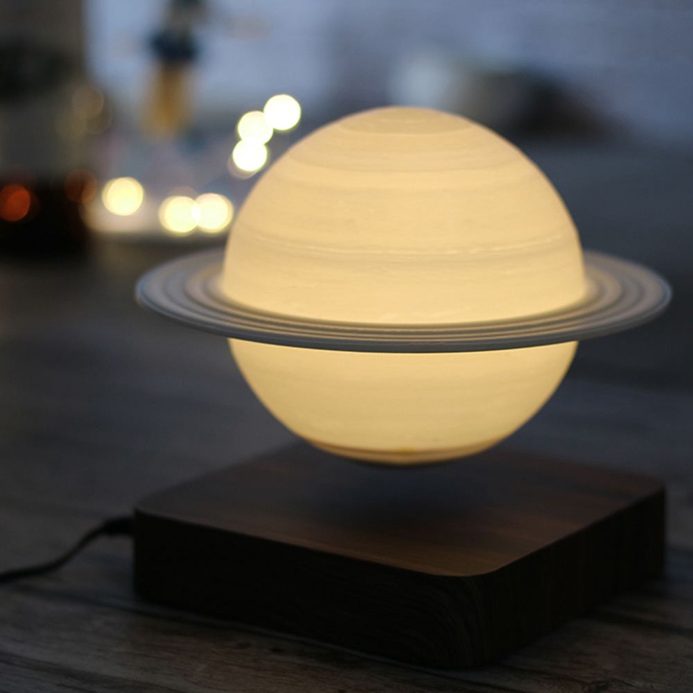 SaturnGlow Floating Lamp - 3D-Printed Designer Light