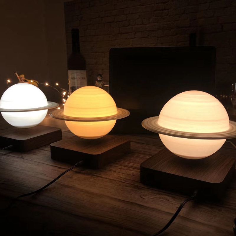 SaturnGlow Floating Lamp - 3D-Printed Designer Light