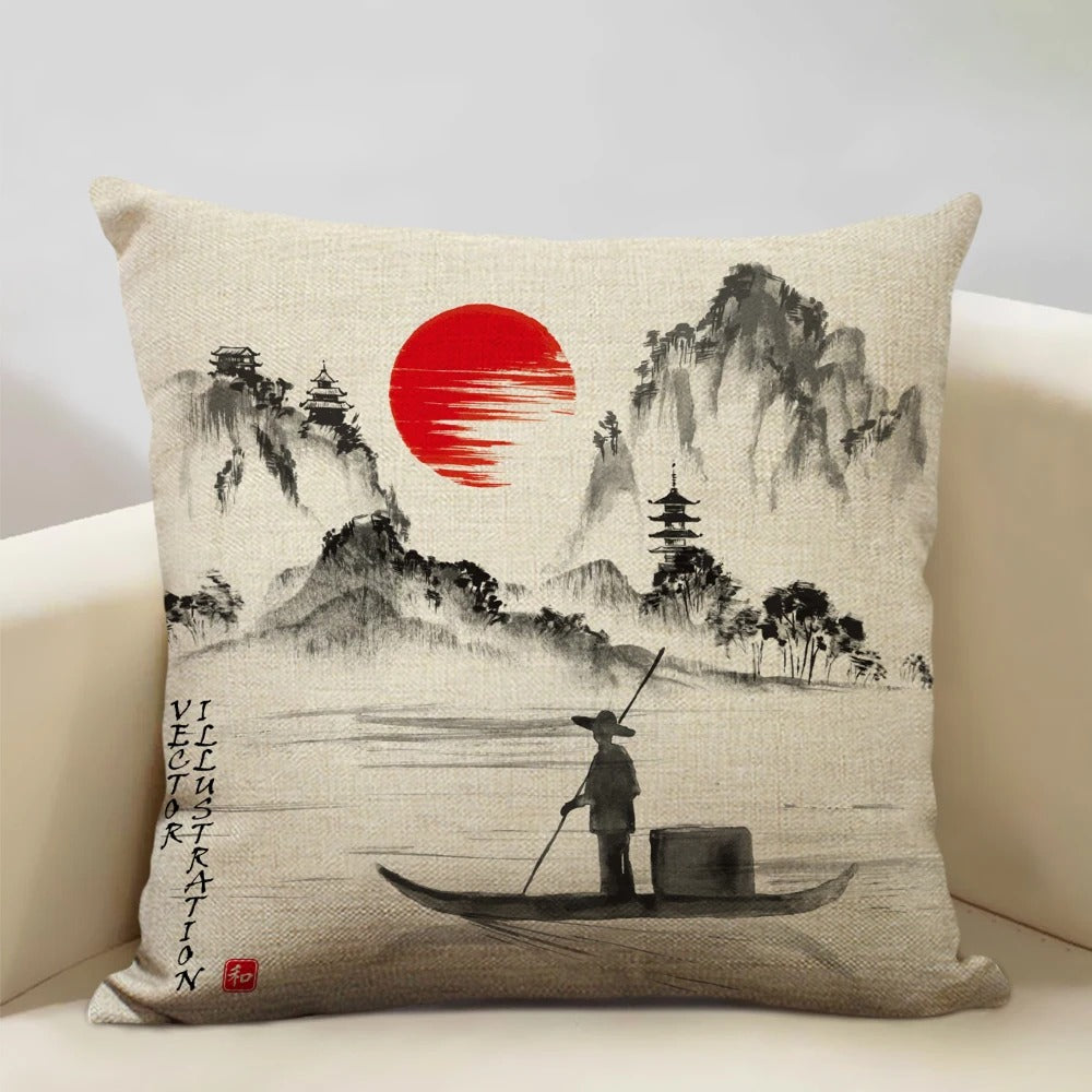 BeauRêve Mount Fuji Cushion Cover - Japanese Style