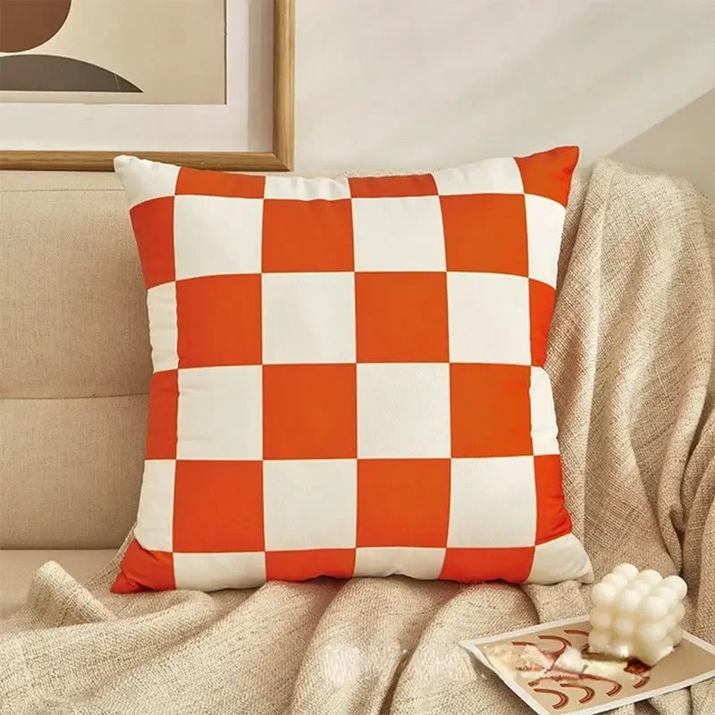 Checkered Cushion Cover - Trendy Decorative Pillow
