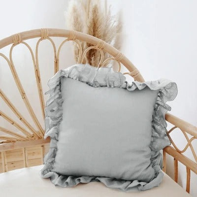 Linen Ruffle Cushion Cover - Ruffle Edge Linen