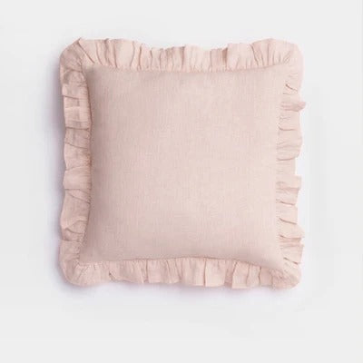Linen Ruffle Cushion Cover - Ruffle Edge Linen