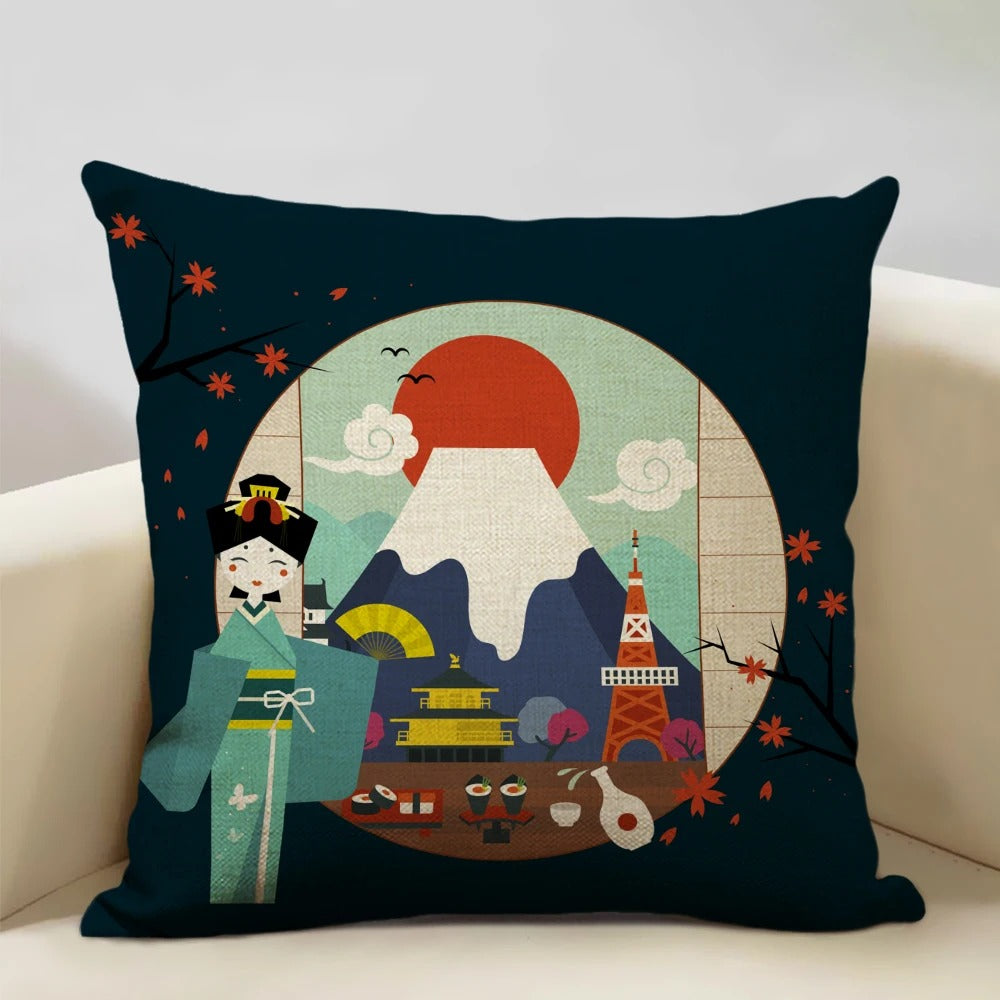 BeauRêve Mount Fuji Cushion Cover - Japanese Style