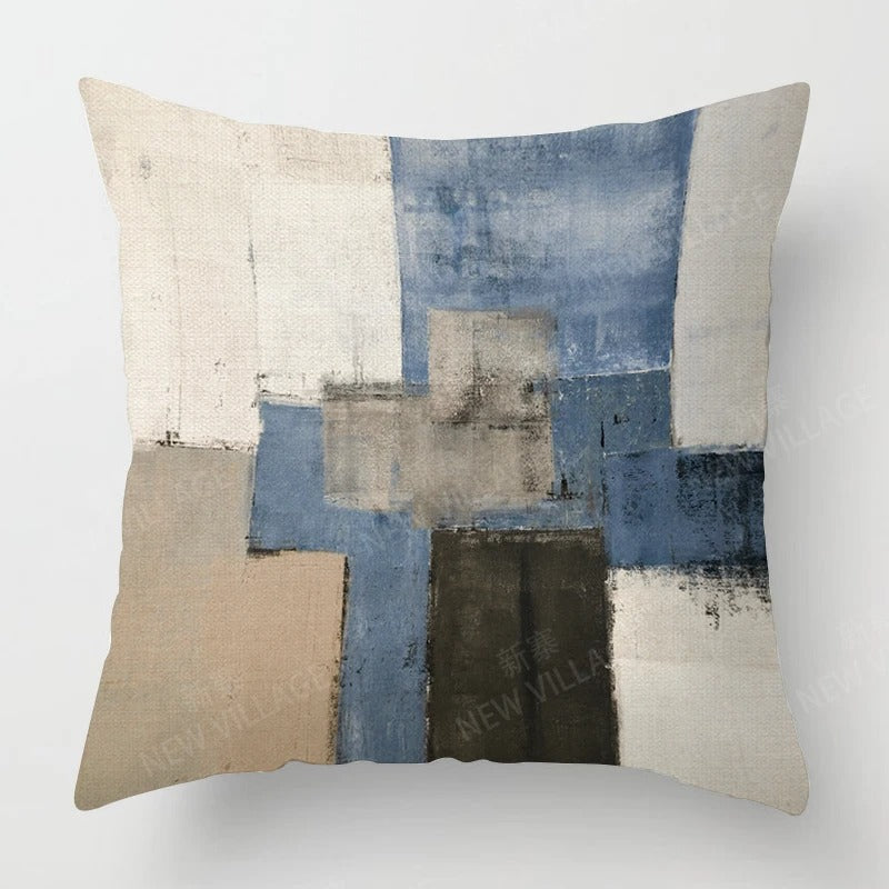 Tricolor Linen Cushion Cover - Modern Interior Accent