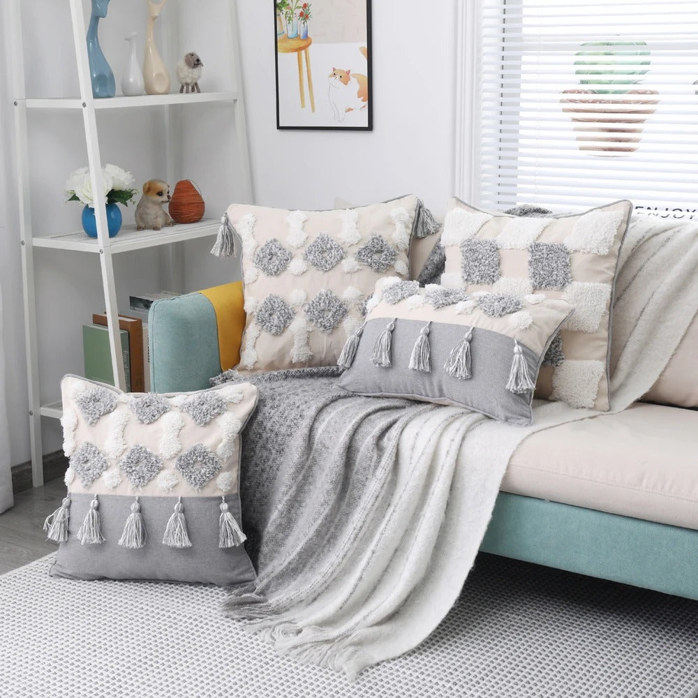 Boho Tufted Cushion Cover - Moroccan Boho Tufted