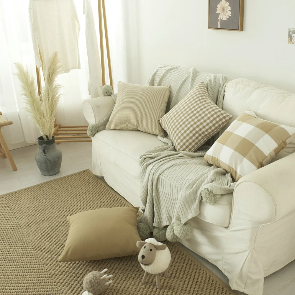 MarbreLuxe Striped Cushion Cover - Modern Elegance