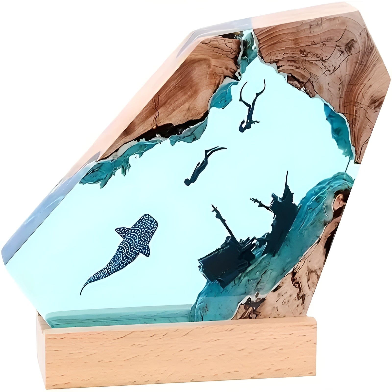 Ocean Diver Resin Lamp - Epoxy LED Table Light