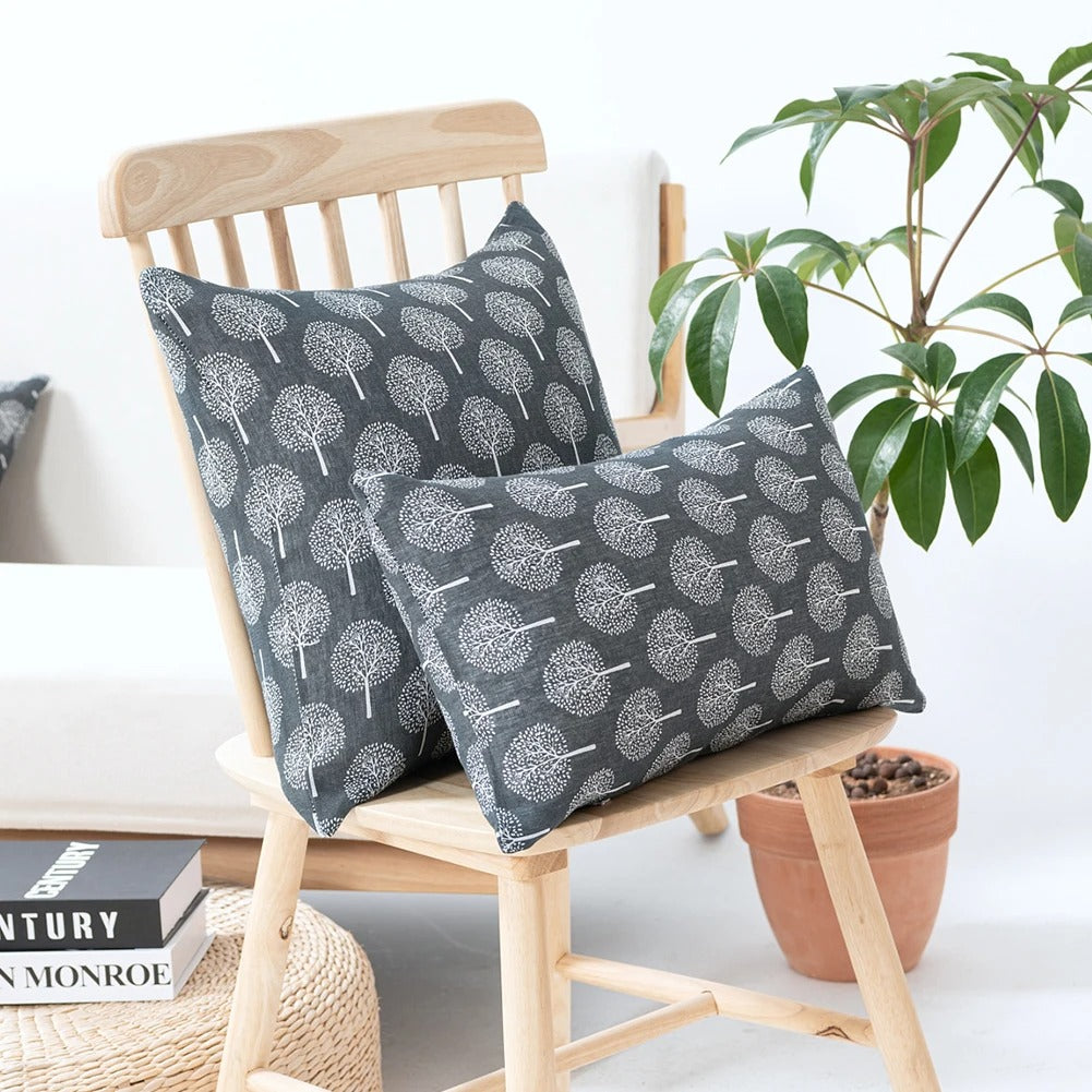 Seraphine Linen Cushion Cover - Refined Textile Print