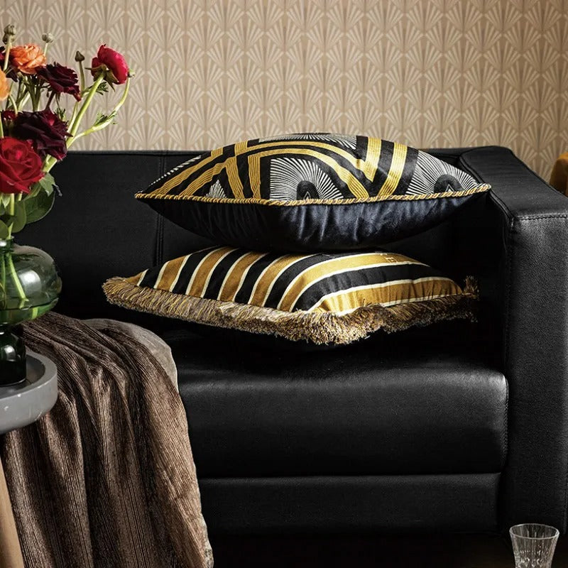 Golden Bee Cushion Cover - Luxe Gold Bee Print