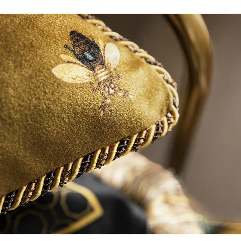 Golden Bee Cushion Cover - Luxe Gold Bee Print