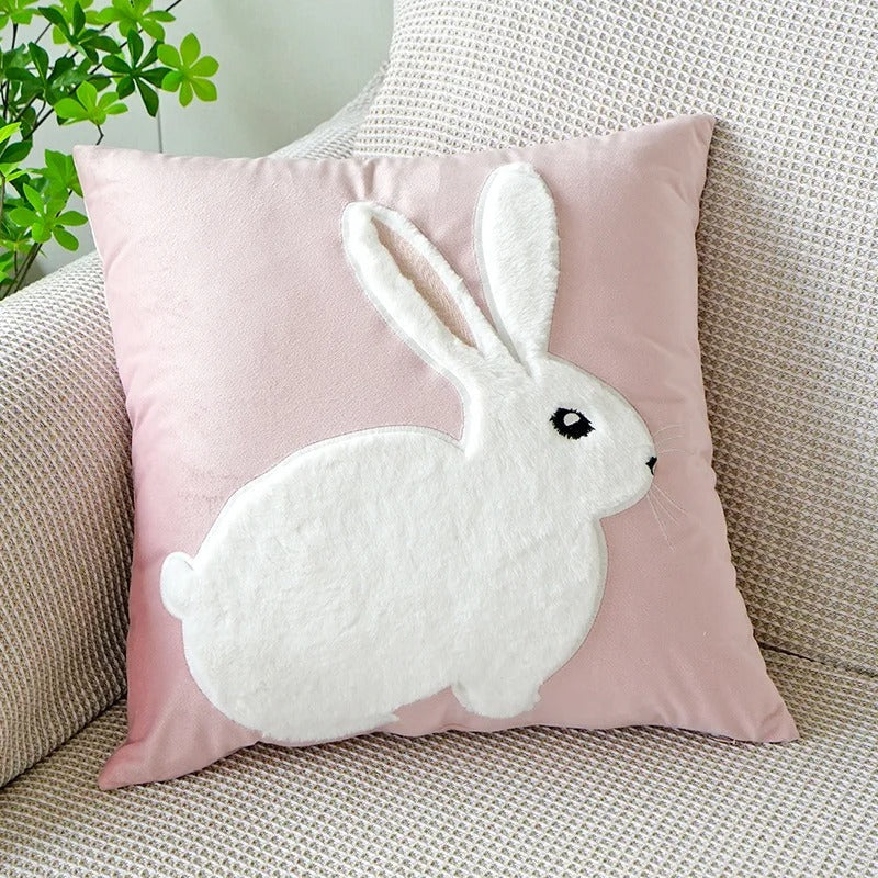 VelourVista Cushion Cover - Cute Plush 3D Design