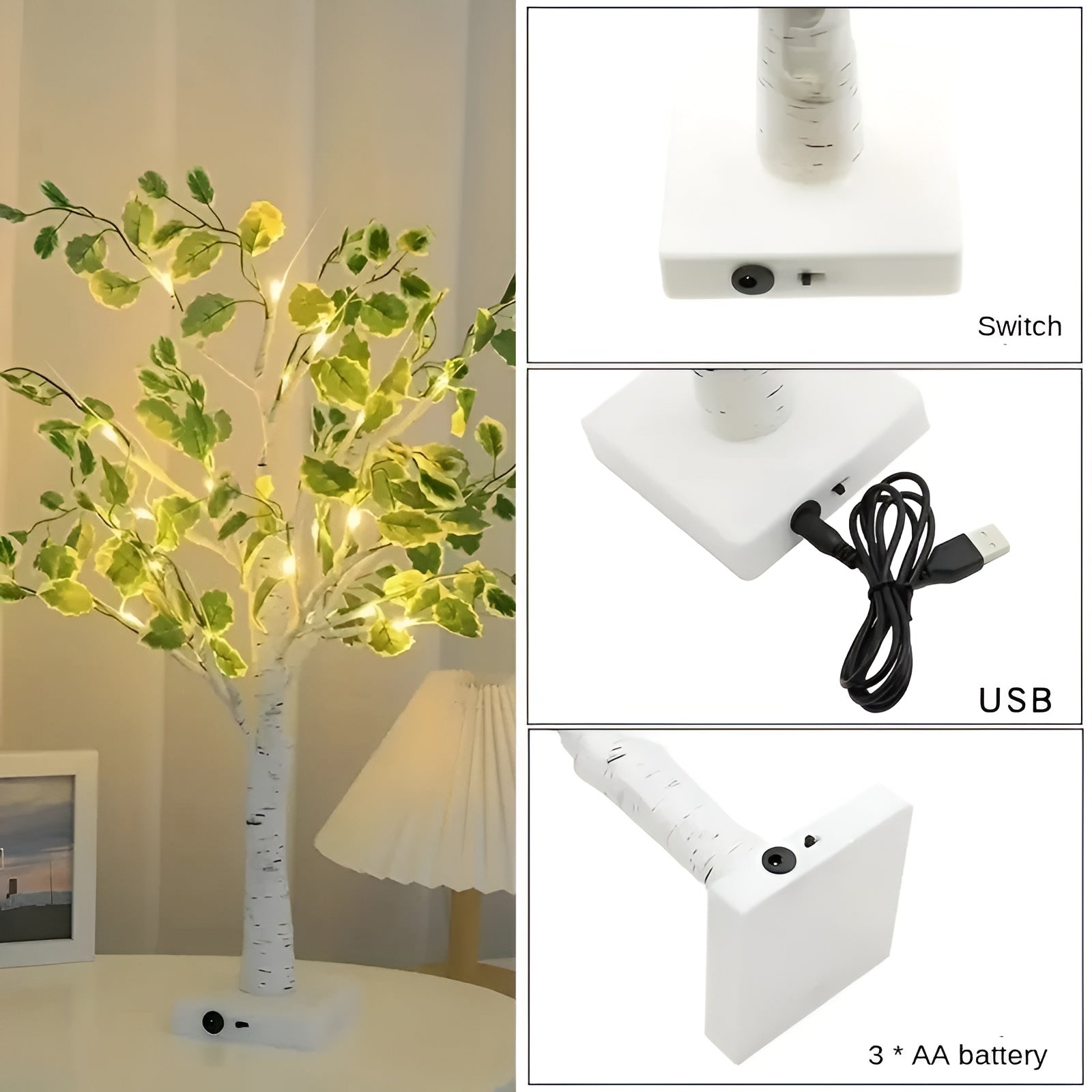 Glowing Tree Table Lamp - Warm LED Decor Light