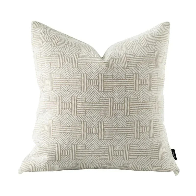 VelvetGlow Cushion Cover - Double-Sided Geometric Jacquard
