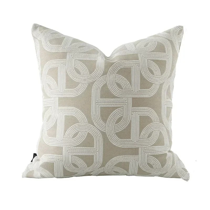 VelvetGlow Cushion Cover - Double-Sided Geometric Jacquard