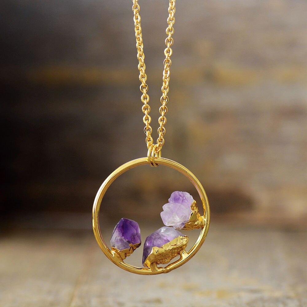 Evelyne Raw Amethyst Necklace