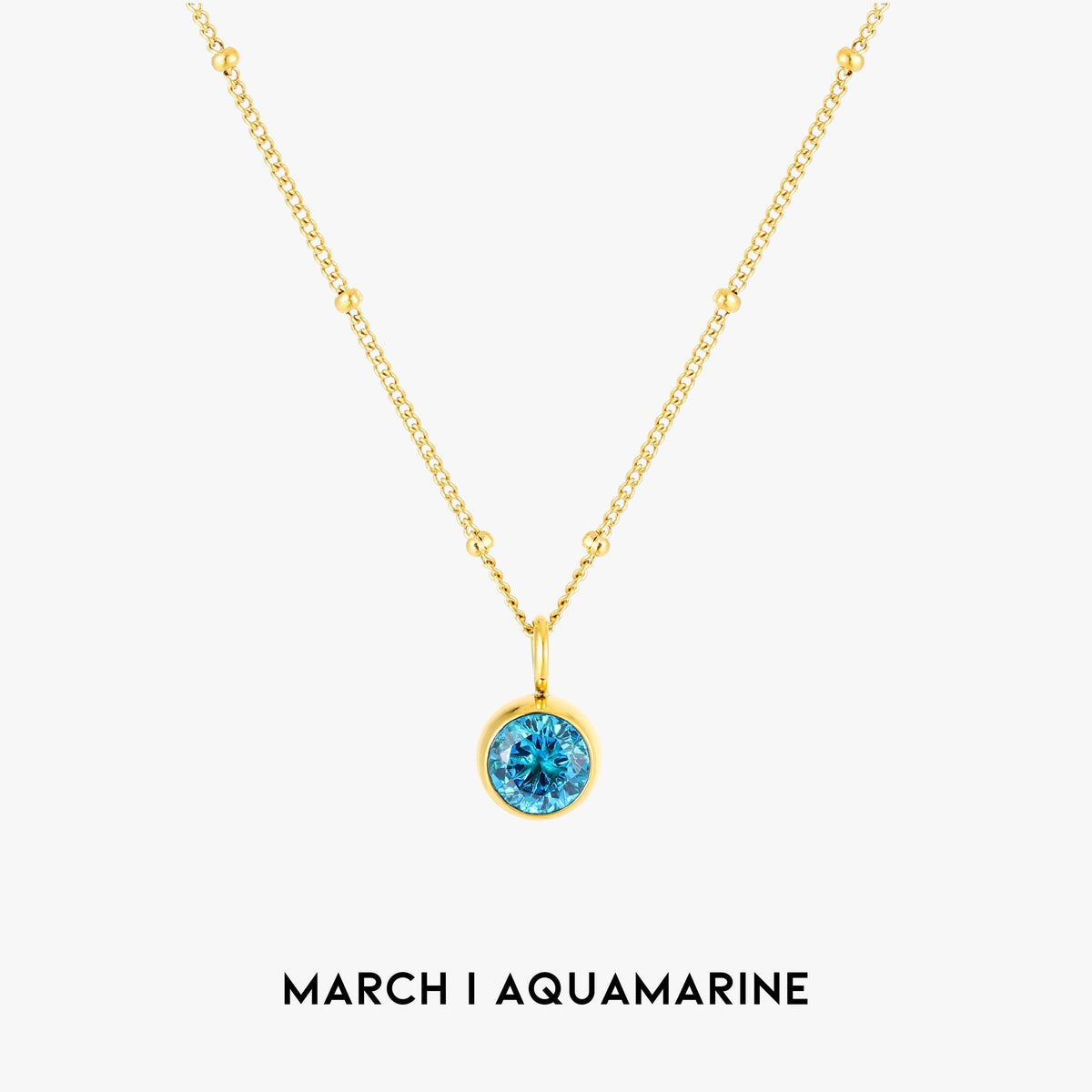 Aurora Birthstone Necklace - Personalised Waterproof Gemstone Pendant