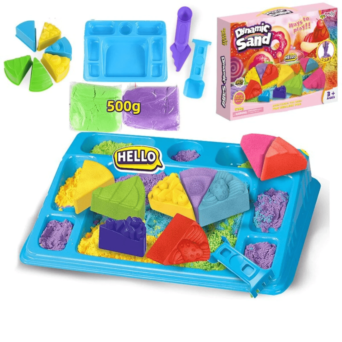 CreativePlay Sand Set - Imaginative Kinetic Sand Play Set for Kids