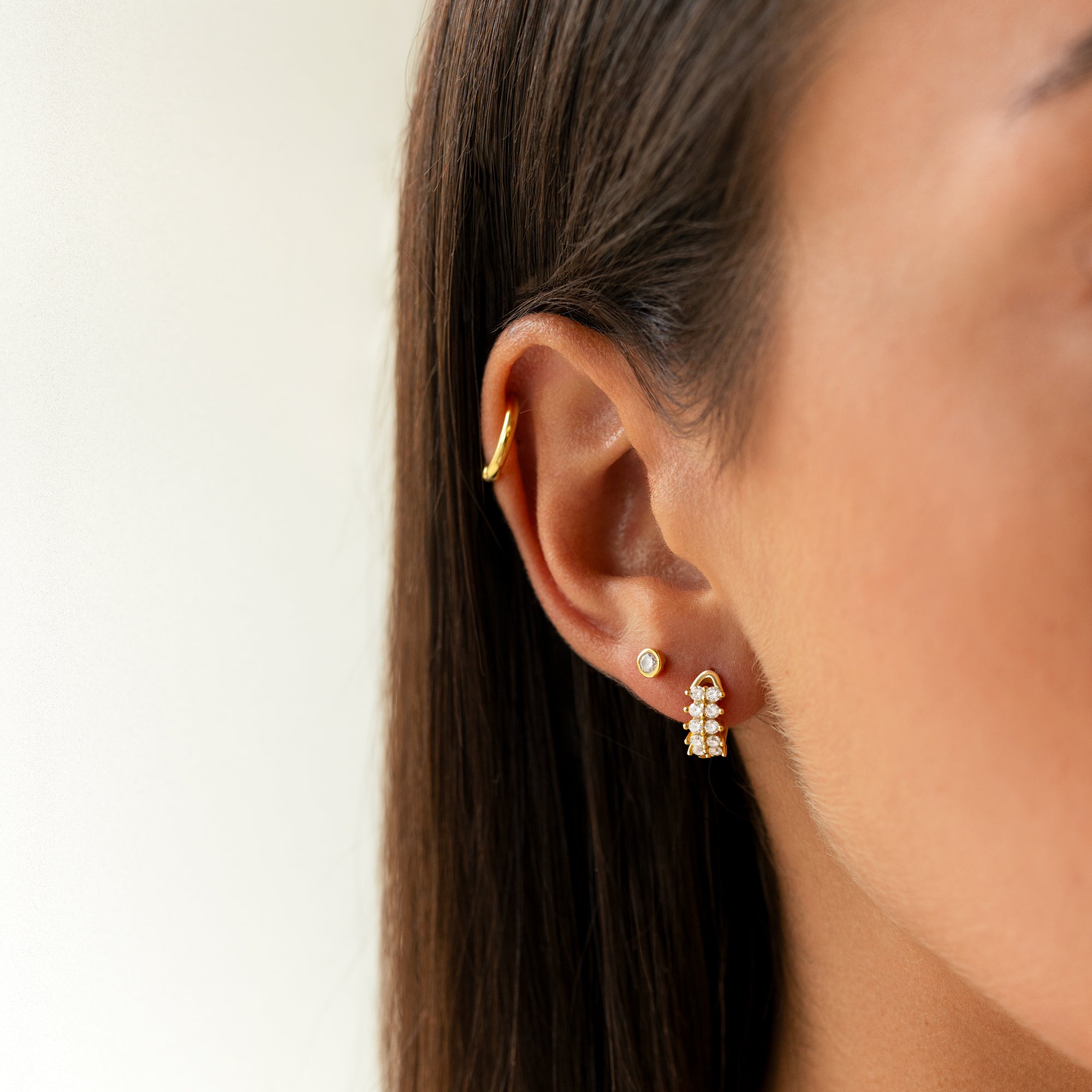 Amira - Compact Zirconia Hoop Earrings for Women