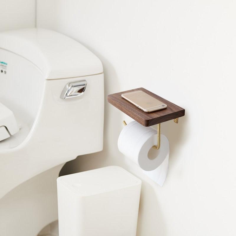 WoodNest - Wooden Toilet Roll Holder & Shelf