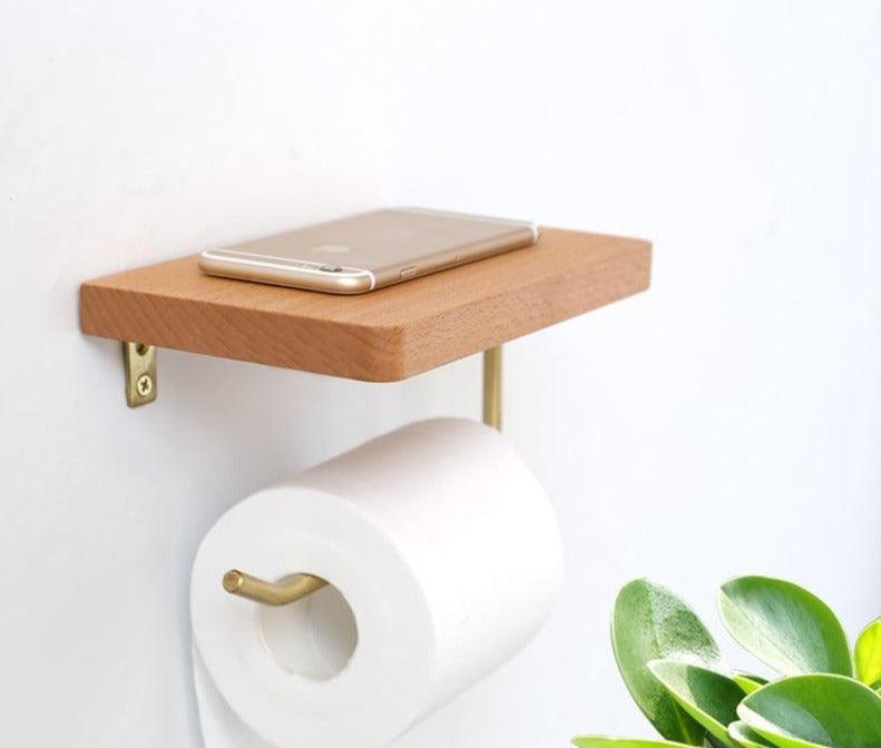 WoodNest - Wooden Toilet Roll Holder & Shelf