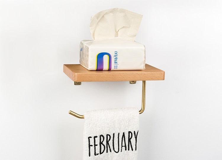 WoodNest - Wooden Toilet Roll Holder & Shelf