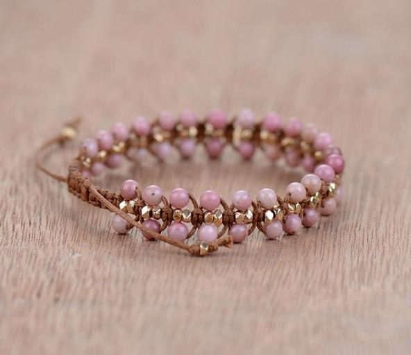 Amara - Rhodonite Beaded Bracelet for Women