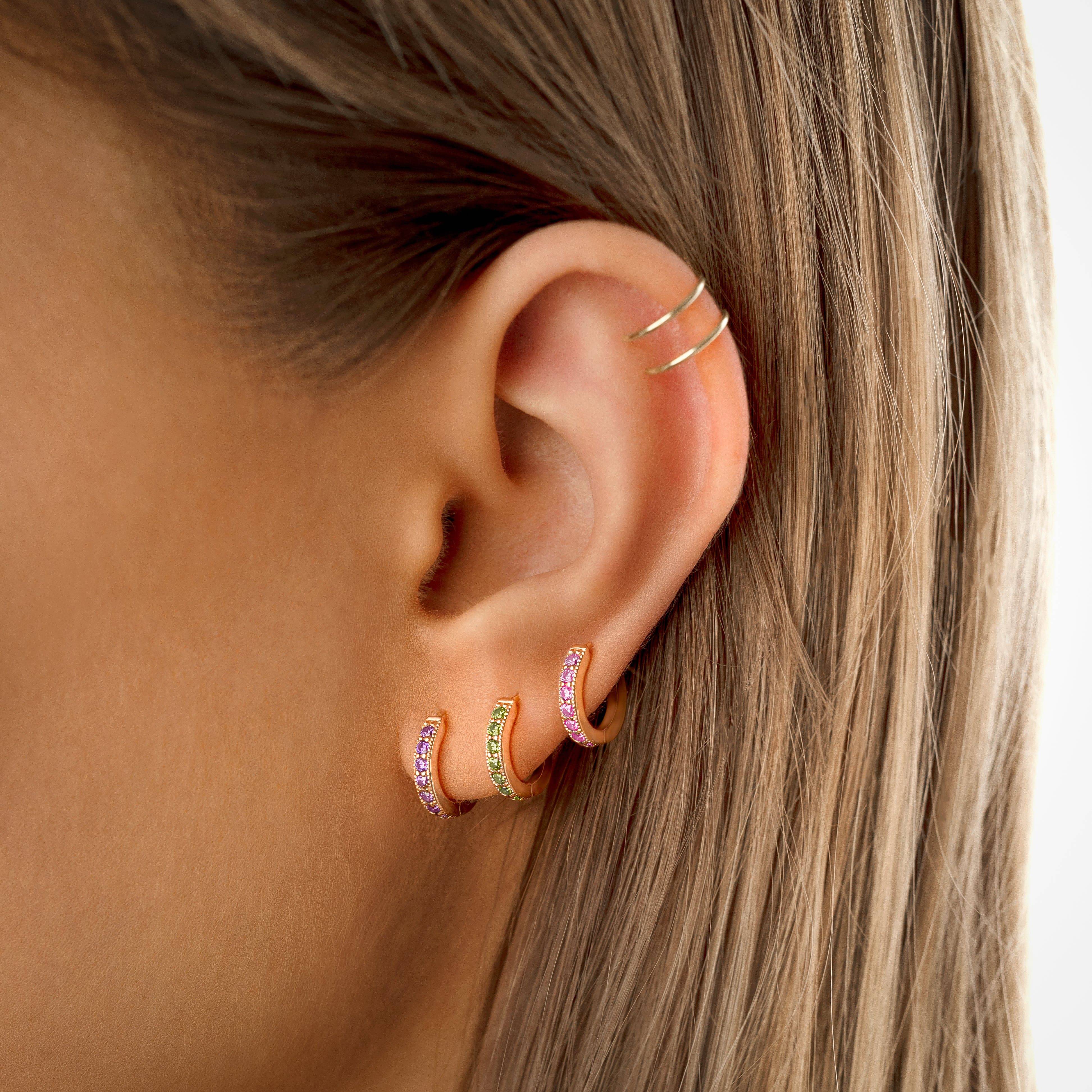 Amaranta - Sparkling Zirconia Hoop Earrings for Women