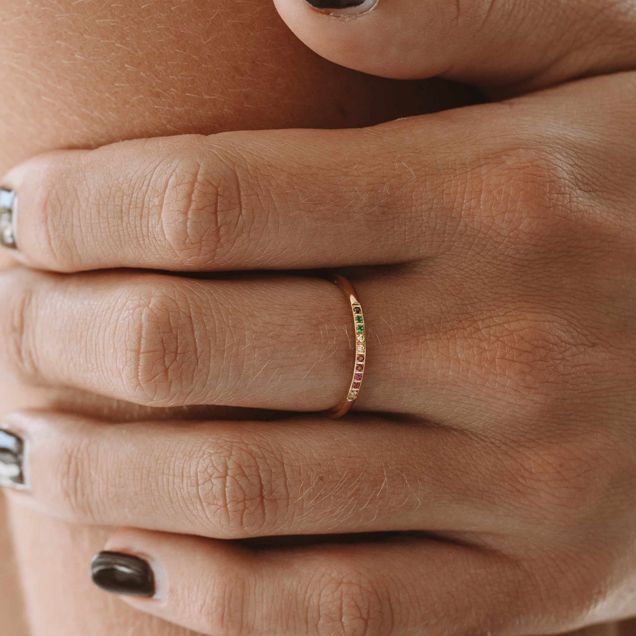 Solene - Gold Ring with Colourful Gemstones for Women
