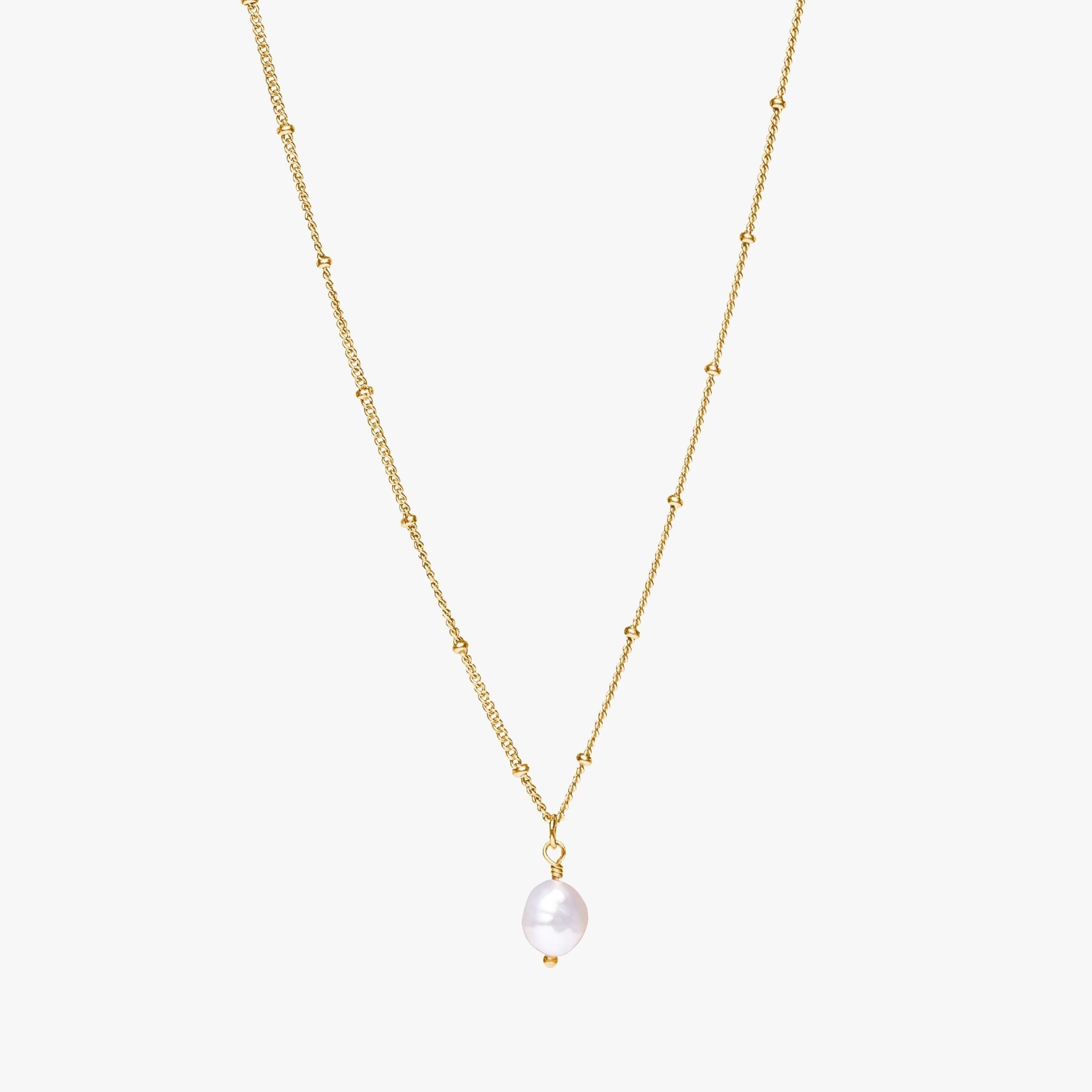 Anisa Baroque Pearl Pendant Necklace - Gold Accents