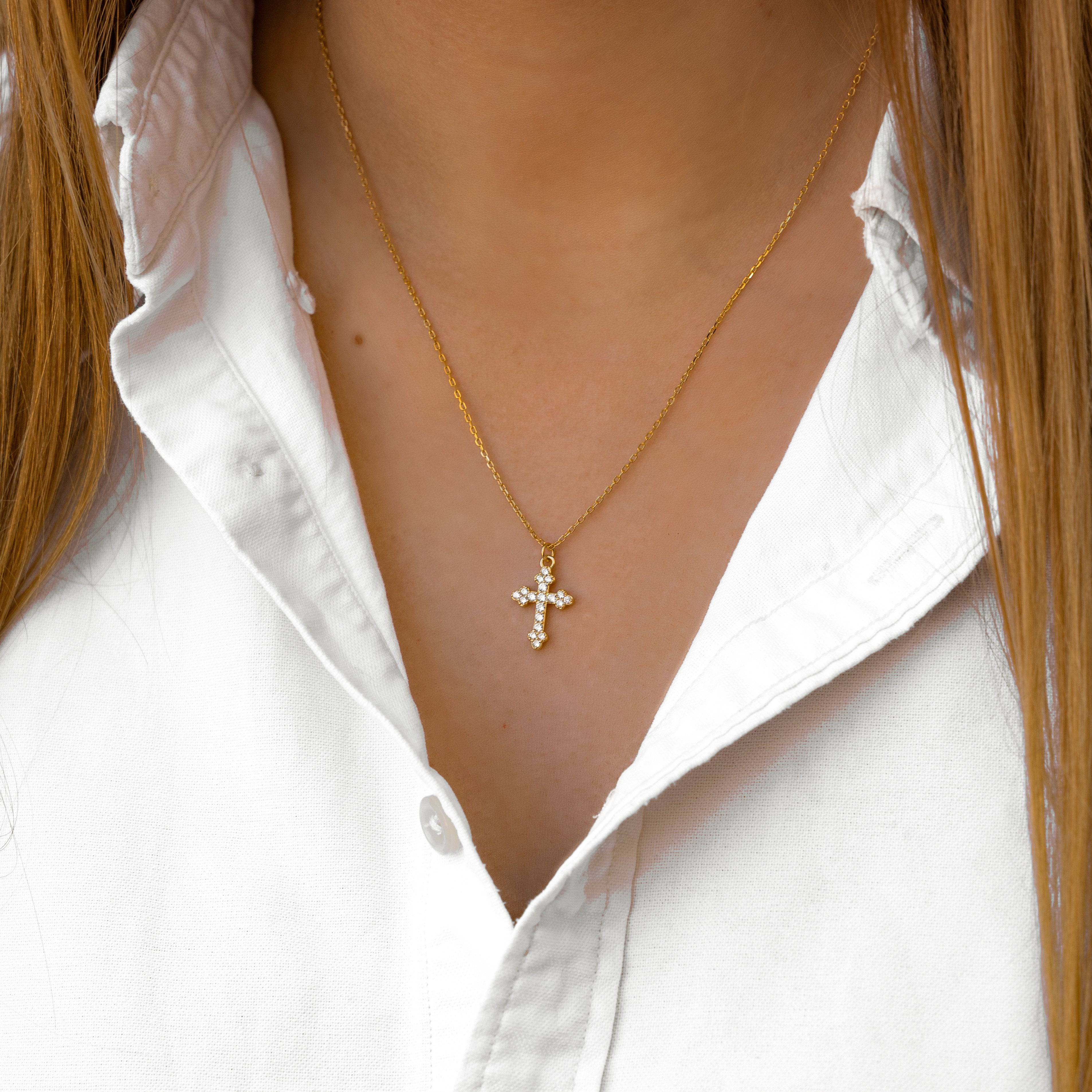 Clémence - Zirconia Cross Necklace for Women