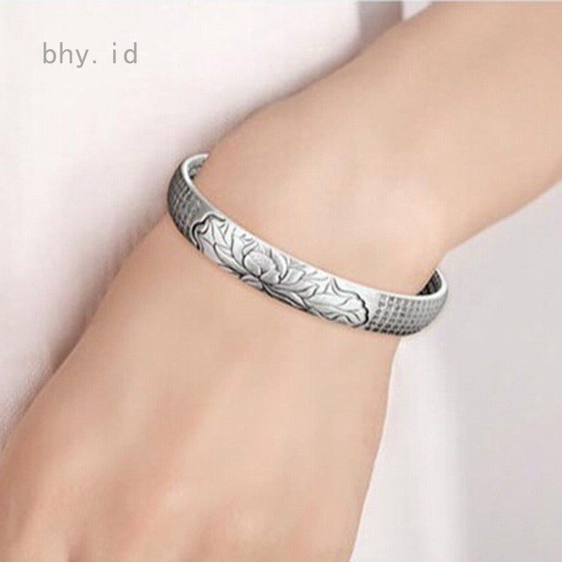 SerenitySilver Bracelet - Sterling Silver Lotus Bracelet
