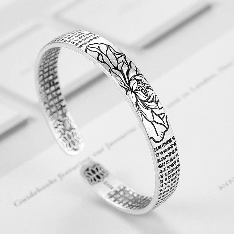 SerenitySilver Bracelet - Sterling Silver Lotus Bracelet