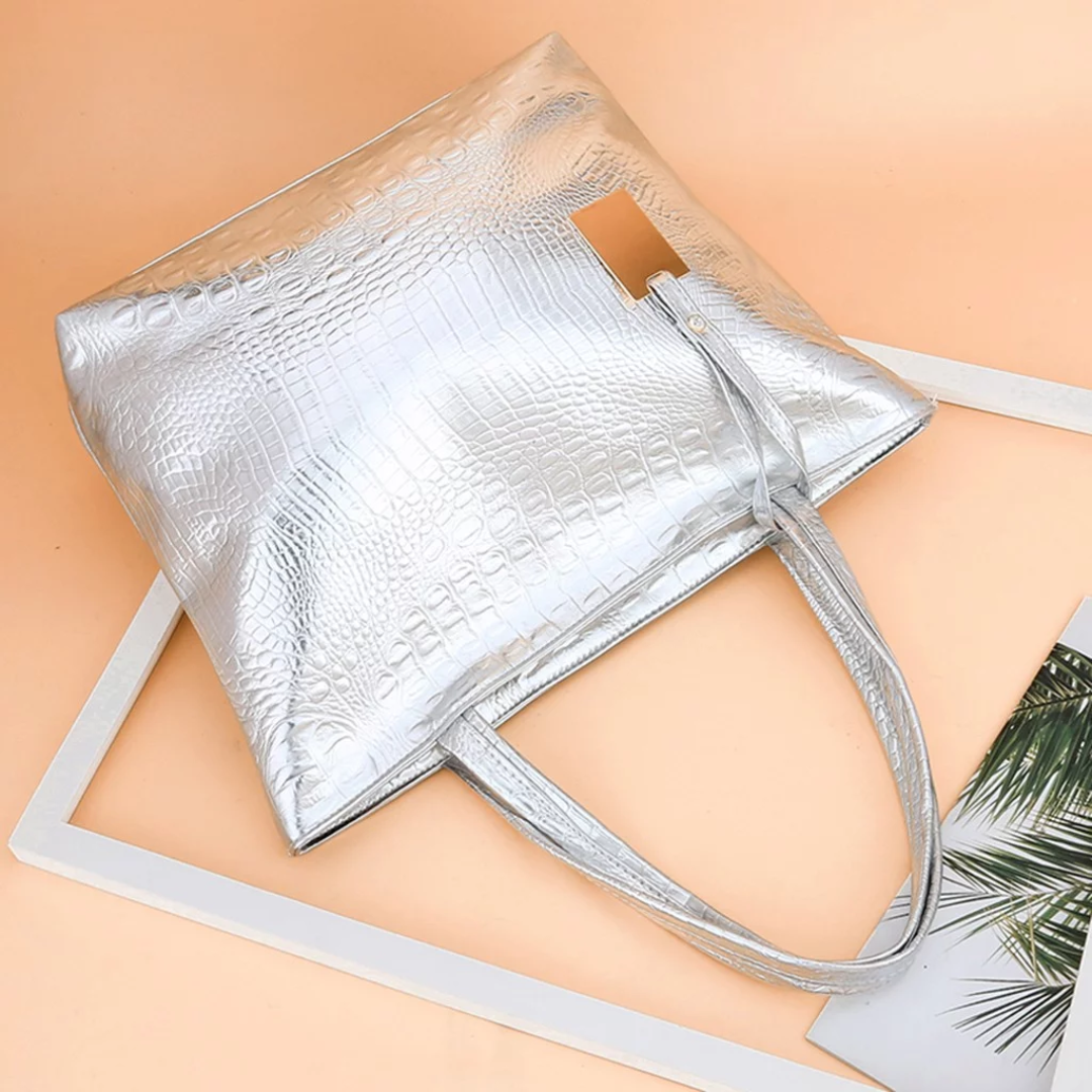 Isabella - Croc-Print Shoulder Bag