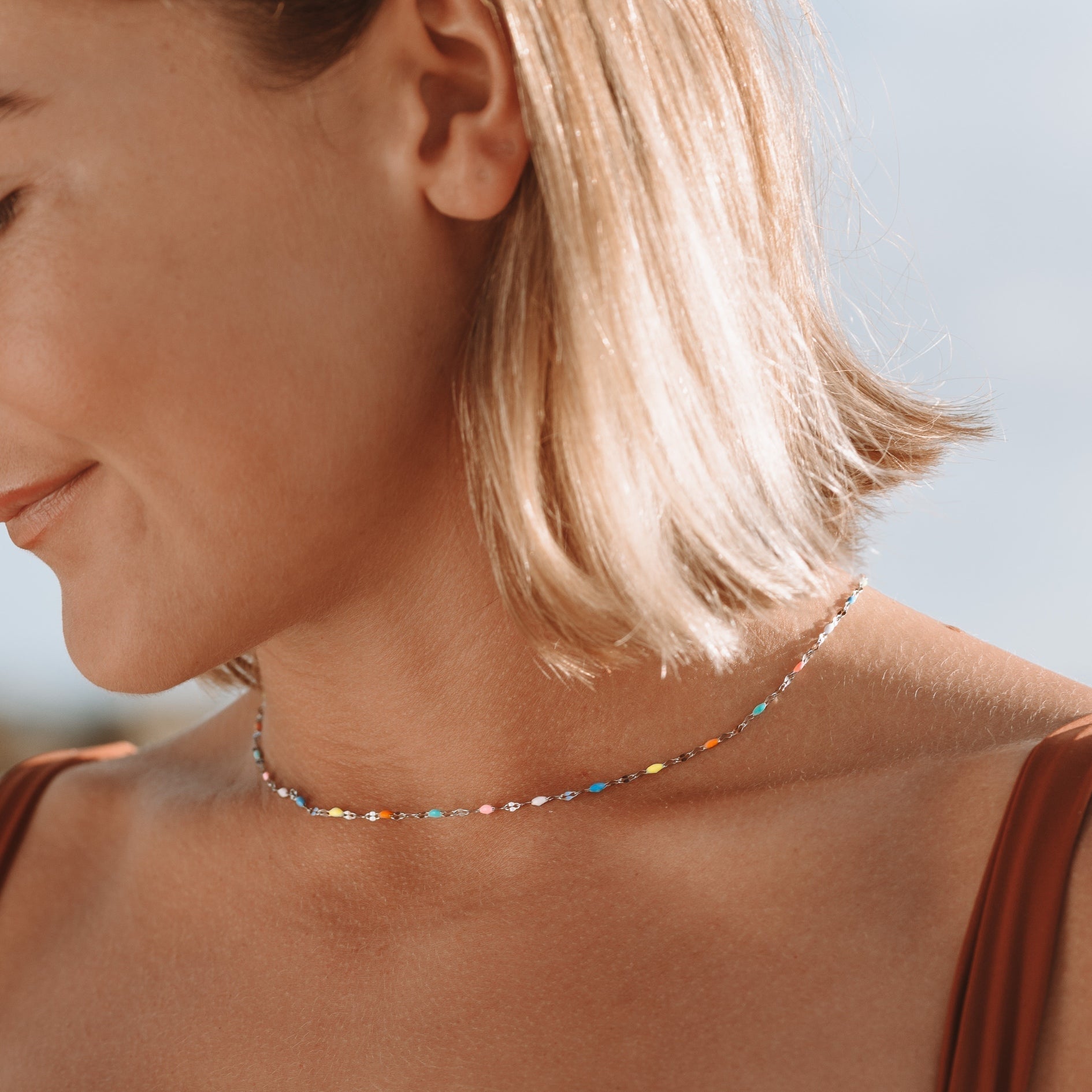 Selina - Rainbow Enamel Choker for Women