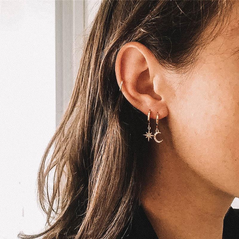 Lunara - Moon and Star Earrings for Women