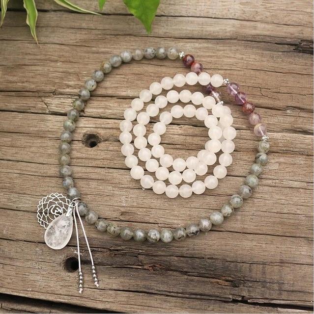 Seraphine Labradorite & Amethyst Mala