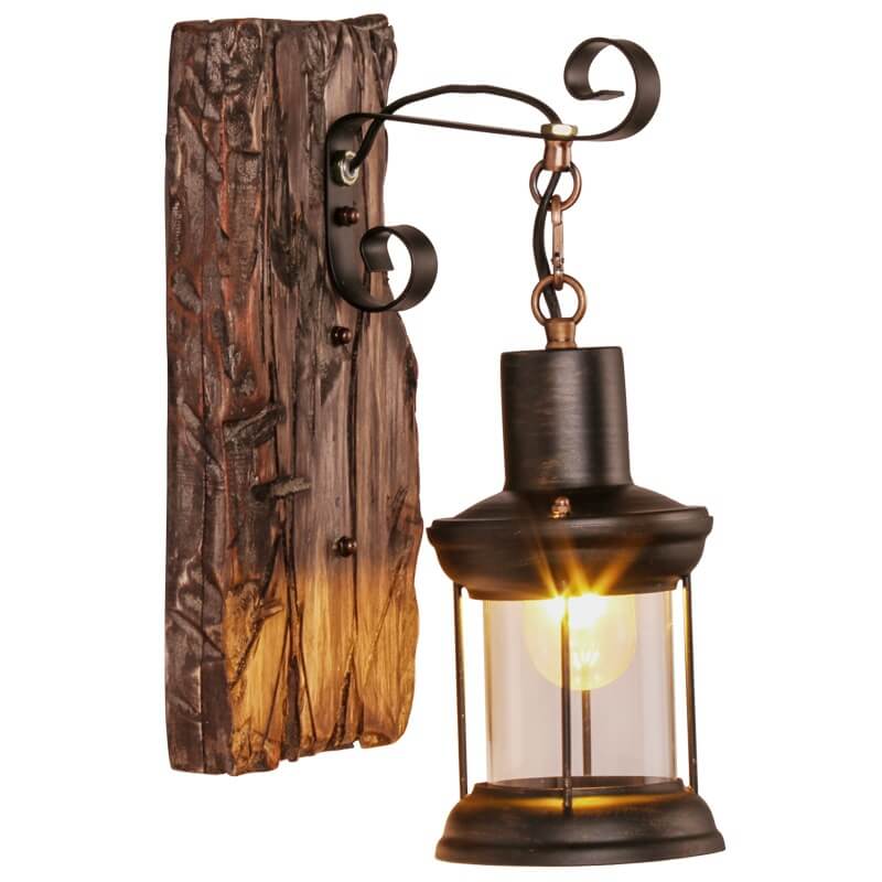 Veritas Wall Lamp - Wooden Base Glass Design
