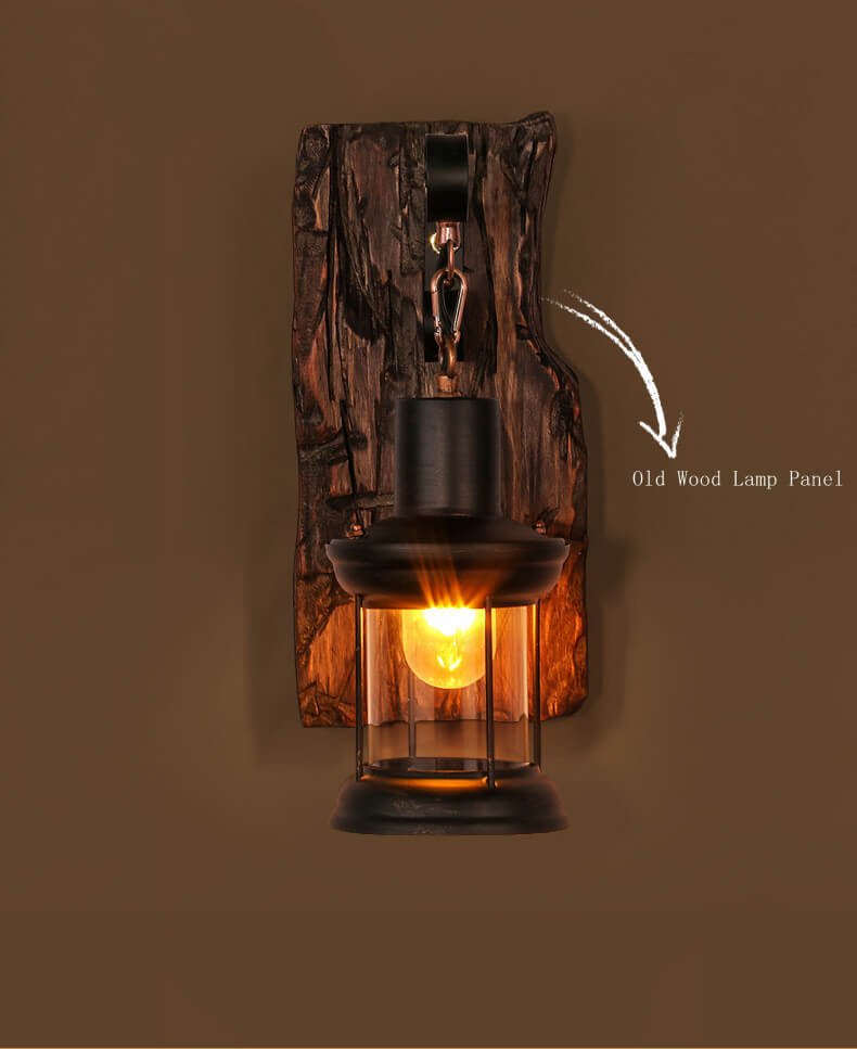 Veritas Wall Lamp - Wooden Base Glass Design