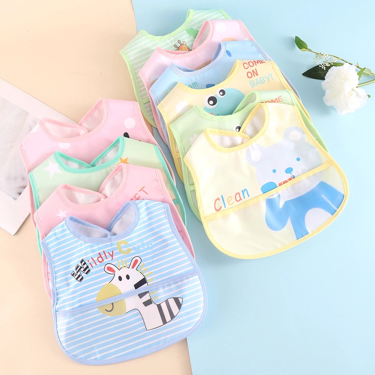 AquaGuard - Adjustable Baby Bibs (Set of 5)